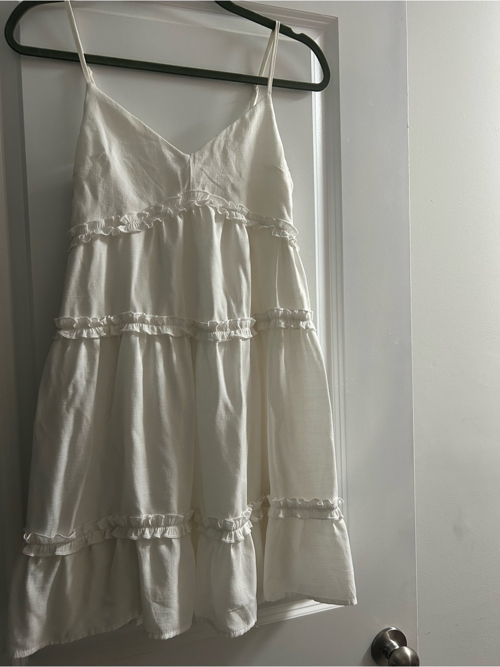 Altar’d state Ivory Tiered Ruffle Mini Dress